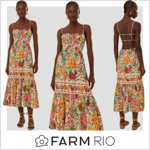 FARM Rio Colorful Floral Midi Dress